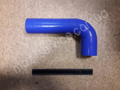 533632-1303251 Патрубок радиатора МАЗ нижний угловой (D60, L280*130) силикон сине-красный